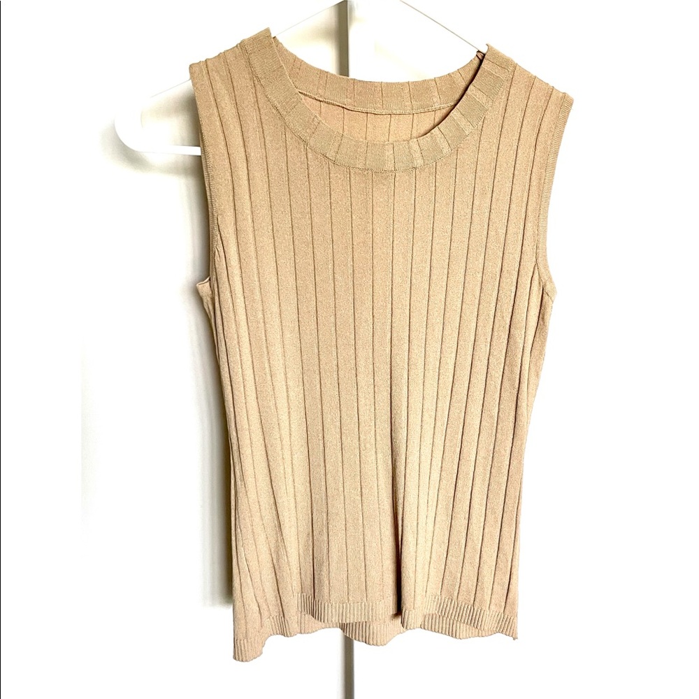 Sleeveless Knitwear Sweater Tank Top Golden Brown